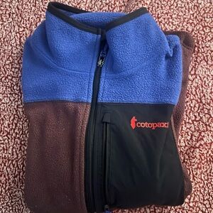 REI Blue and Brown Women's Cowl Sweater